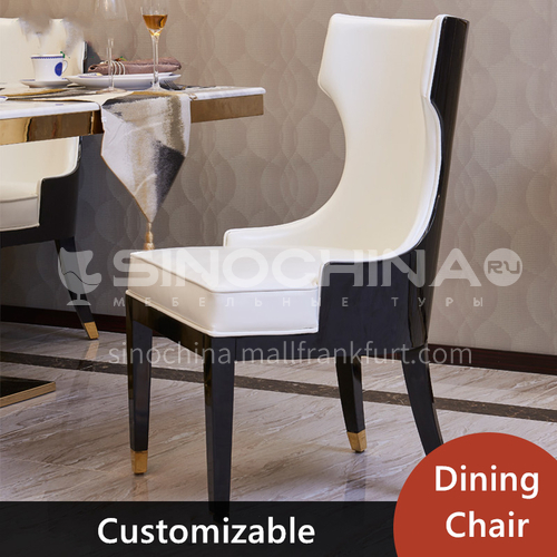 Light luxury dining chair leather art soft package dining chair home